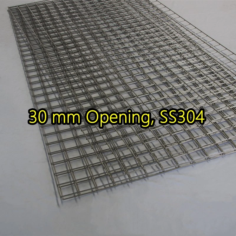 Painel de rede de arame soldado SS304 de abertura de 30 mm