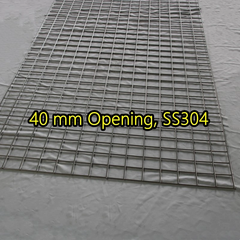Painel de rede de arame soldado SS304 de abertura de 40 mm